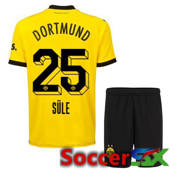Dortmund BVB (Süle 25) Kids Soccer Jersey Home Yellow Black 2023/2024