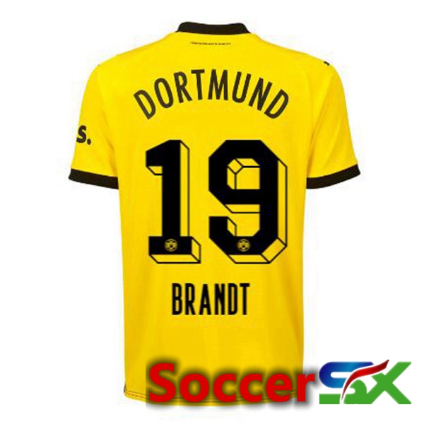 Dortmund BVB (Brandt 19) Soccer Jersey Home Yellow Black 2023/2024