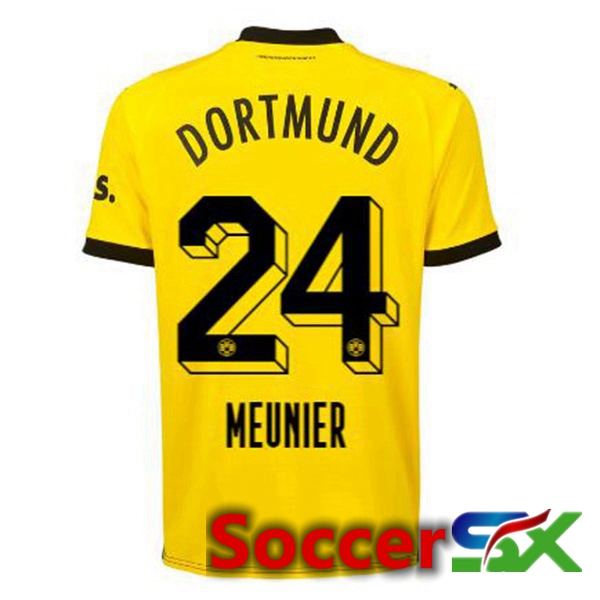Dortmund BVB (Meunier 24) Soccer Jersey Home Yellow Black 2023/2024