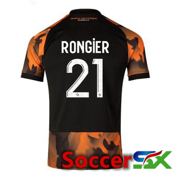 Marseille OM (RONGIER 21) Soccer Jersey Third Black Yellow 2023/2024