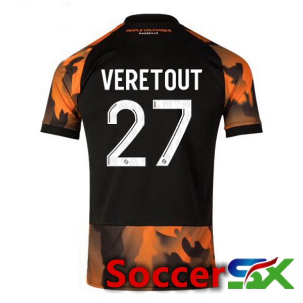 Marseille OM (VERETOUT 27) Soccer Jersey Third Black Yellow 2023/2024
