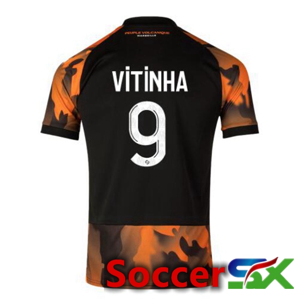 Marseille OM (VITINHA 9) Soccer Jersey Third Black Yellow 2023/2024