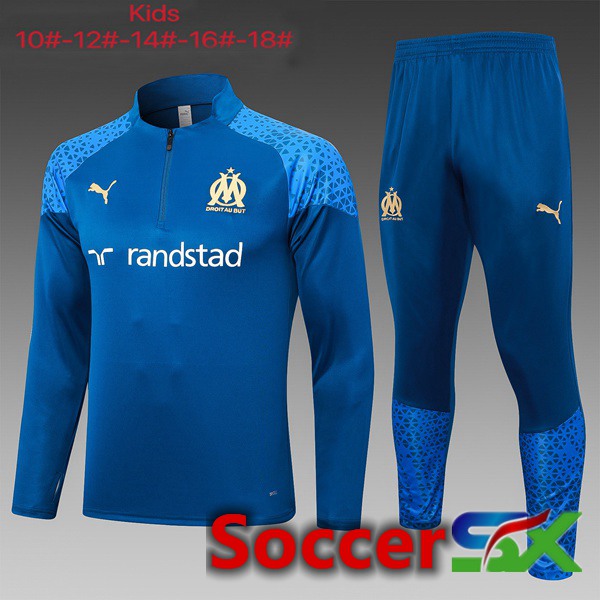 Marseille OM Kids Training Tracksuit Suit Blue 2023/2024