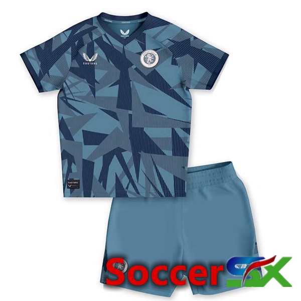 Aston Villa Kids Soccer Jersey Third Blue 2023/2024