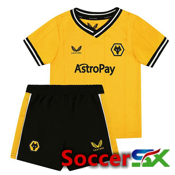 Wolves Kids Soccer Jersey Home Yellow 2023/2024