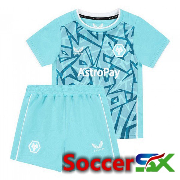 Wolves Kids Soccer Jersey Third Blue 2023/2024