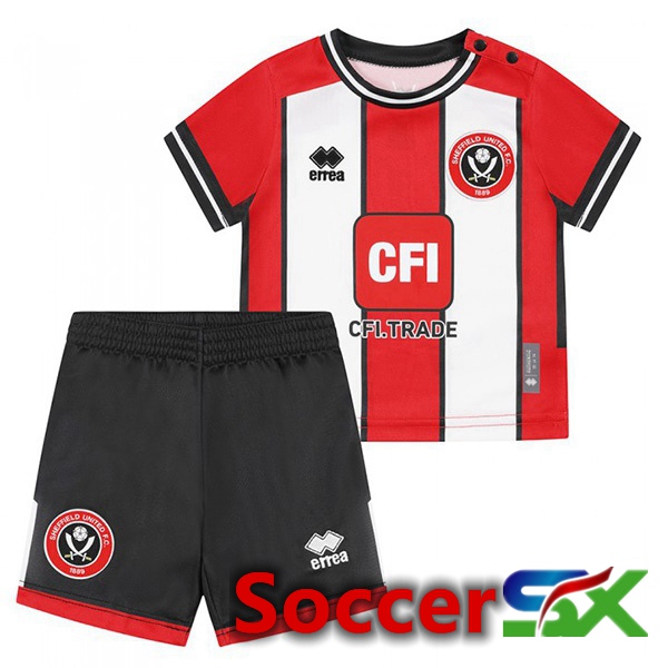 Sheffield United Kids Soccer Jersey Home Red White 2023/2024