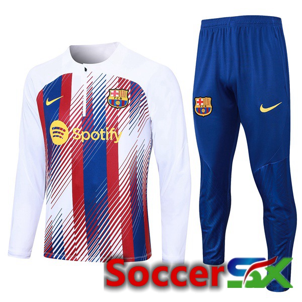 FC Barcelona Training Tracksuit Suit White Red 2023/2024