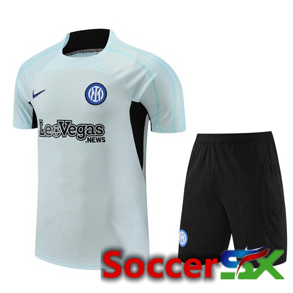 Inter Milan Training T Shirt + Shorts Grey 2023/2024