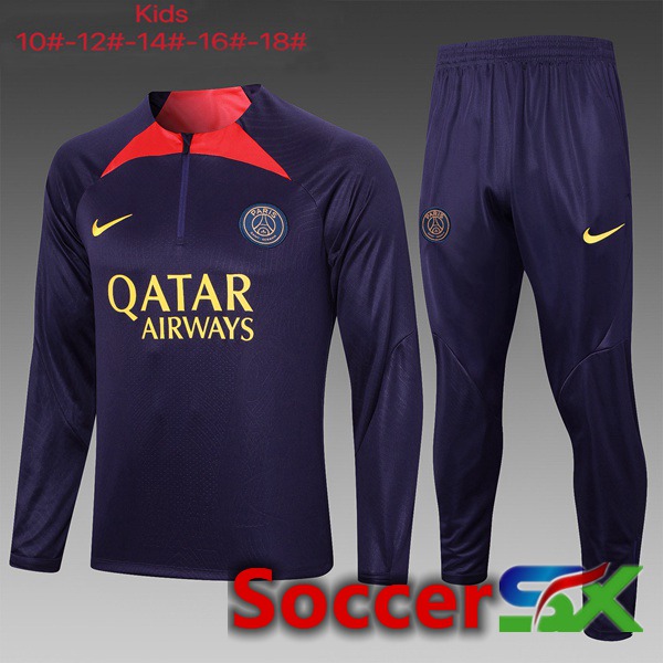 Paris PSG Kids Training Tracksuit Suit Purple 2023/2024