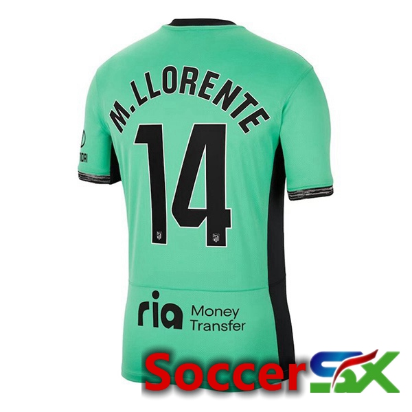 Atletico Madrid (M. Llorente 14) Soccer Jersey Third Green 2023/2024