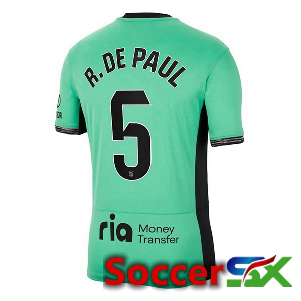 Atletico Madrid (R. De Paul 5) Soccer Jersey Third Green 2023/2024