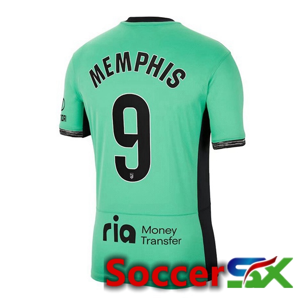 Atletico Madrid (Memphis 9) Soccer Jersey Third Green 2023/2024