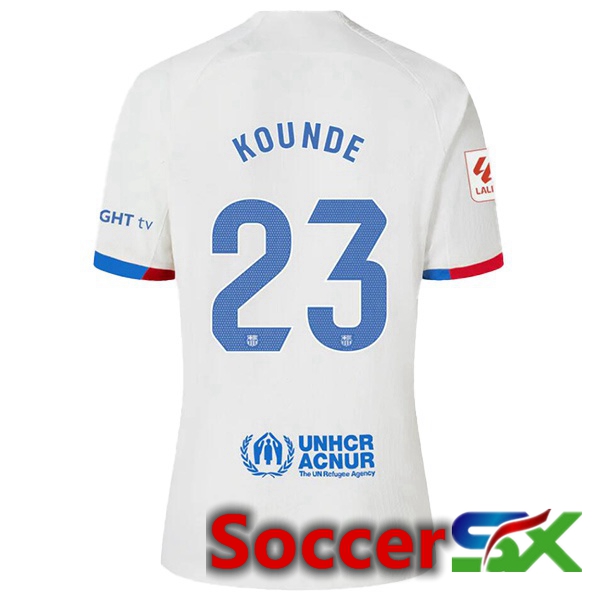 FC Barcelona (KOUNDE 23) Soccer Jersey Away White 2023/2024