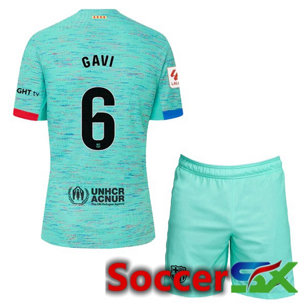 FC Barcelona (GAVI 6) Kids Soccer Jersey Third Green 2023/2024