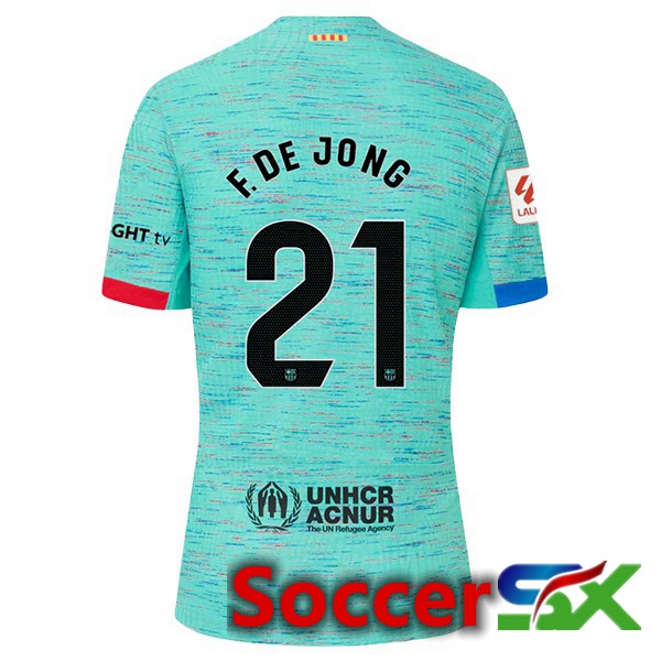 FC Barcelona (F. De JONG 21) Soccer Jersey Third Green 2023/2024