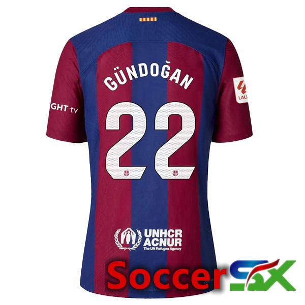 FC Barcelona (GÜNDOĞAN 22) Soccer Jersey Home Blue Red 2023/2024