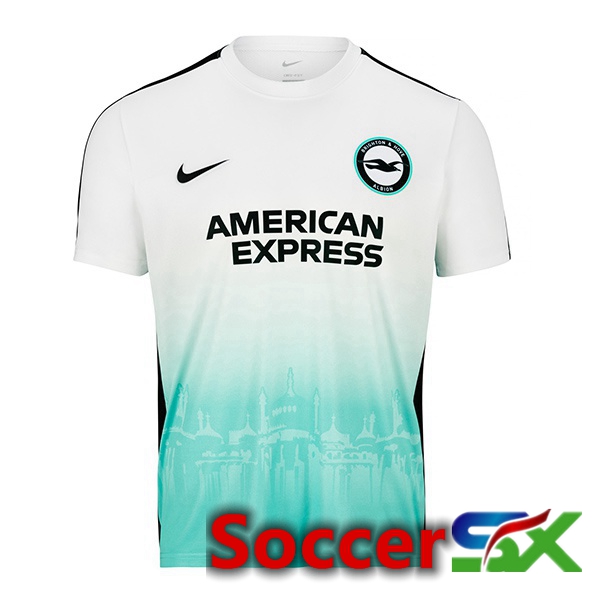 FC Brighton Soccer Jersey EUFA White Green 2023/2024