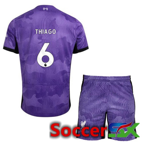 FC Liverpool (THIAGO 6) Kids Soccer Jersey Third Purple 2023/2024