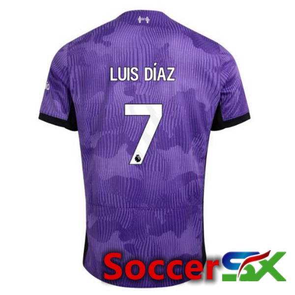 FC Liverpool (LUIS DÍAZ 7) Soccer Jersey Third Purple 2023/2024