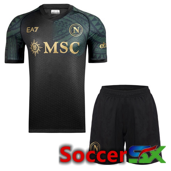 SSC Napoli Kids Soccer Jersey Third Black 2023/2024