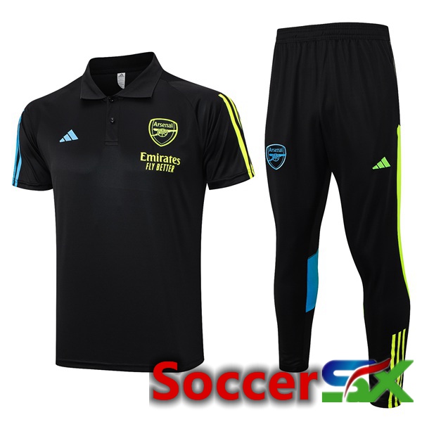 Arsenal Soccer Polo + Pants Black 2023/2024