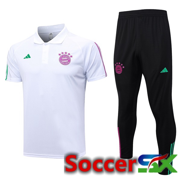 Bayern Munich Soccer Polo + Pants White 2023/2024