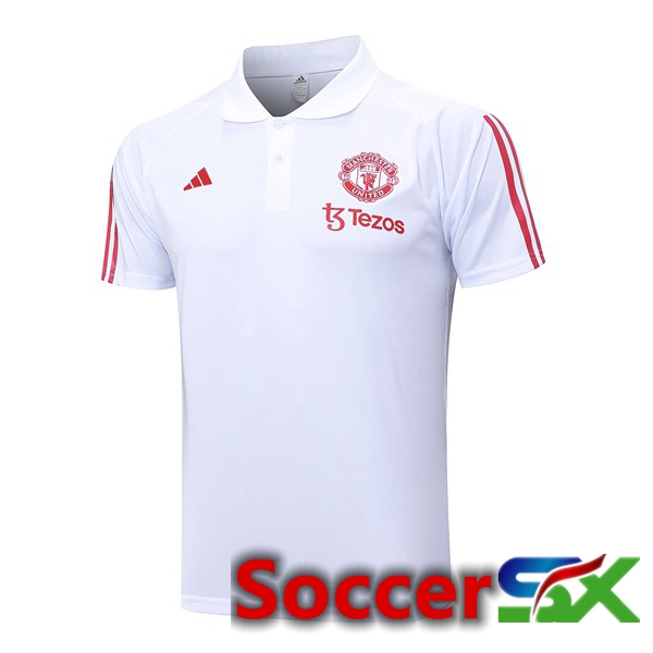 Manchester United Soccer Polo White 2023/2024