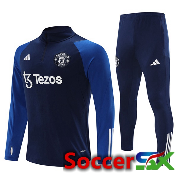 Manchester United Training Tracksuit Suit Blue 2023/2024