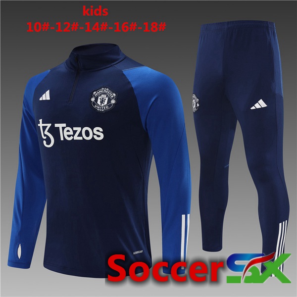 Manchester United Kids Training Tracksuit Suit Royal Blue 2023/2024