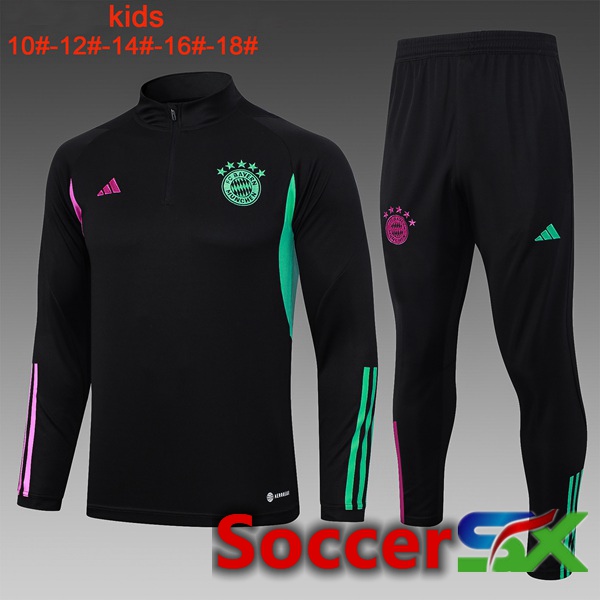 Bayern Munich Kids Training Tracksuit Suit Black 2023/2024