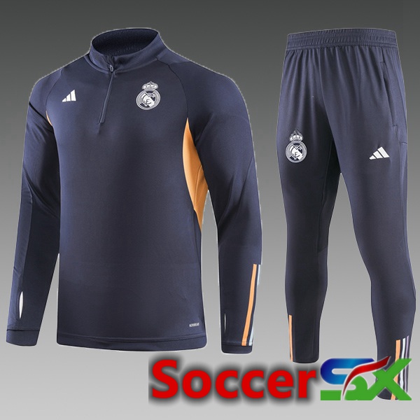 Real Madrid Kids Training Tracksuit Suit Grey 2023/2024