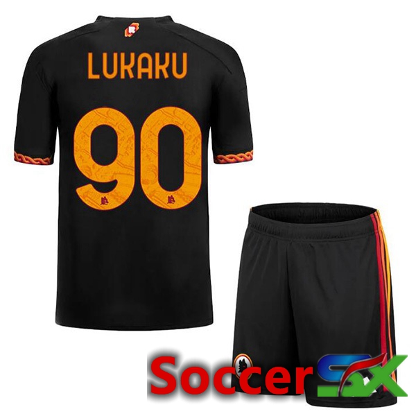 AS Roma (LUKAKU 90) Kids Soccer Jersey Third Black 2023/2024