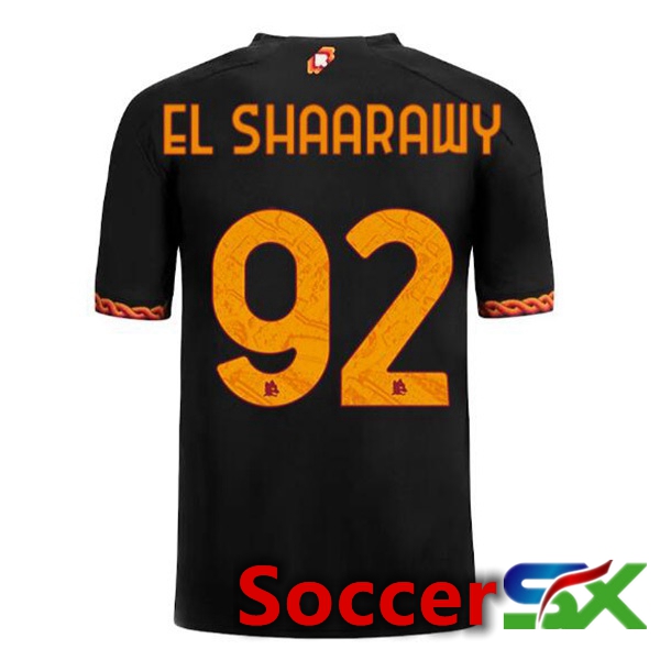 AS Roma (EL SHAARAWY 92) Soccer Jersey Third Black 2023/2024