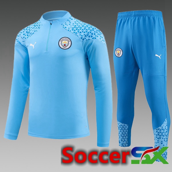 Manchester City Kids Training Tracksuit Suit Blue 2023/2024