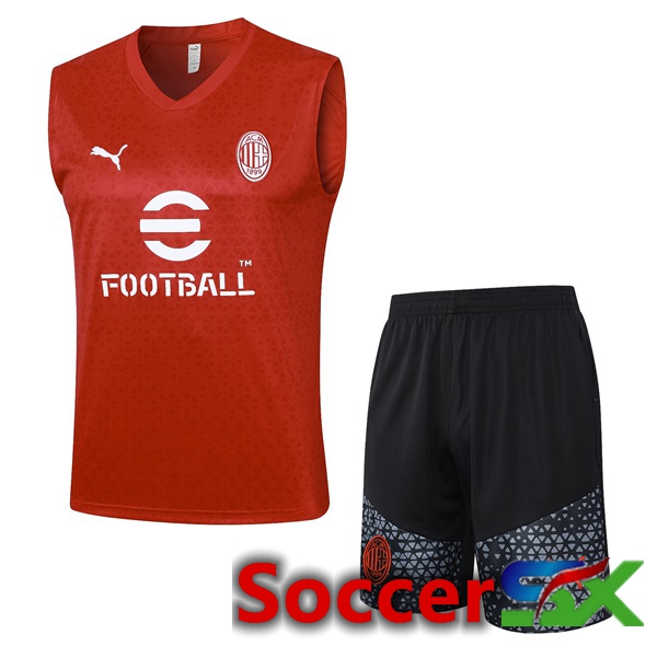 AC Milan Soccer Vest + Shorts Red 2023/2024