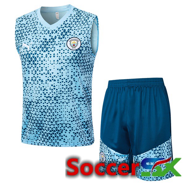 Manchester City Soccer Vest + Shorts Blue 2023/2024