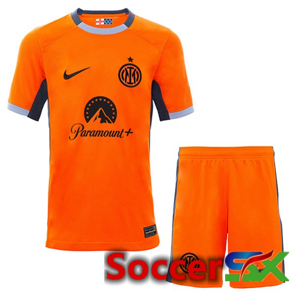 Inter Milan Kids Soccer Jersey Third Orange 2023/2024