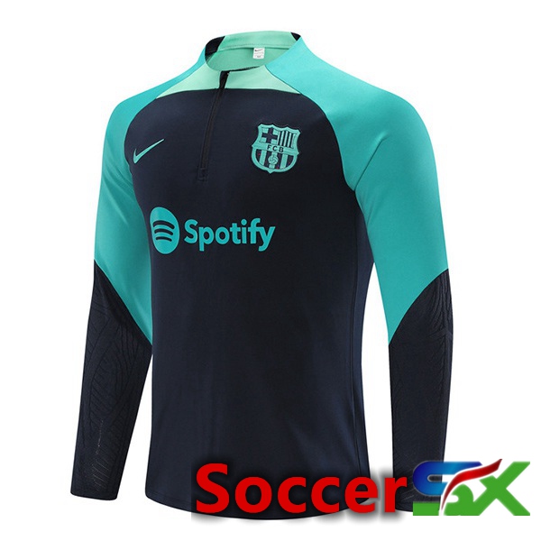 FC Barcelona Training Sweatshirt Royal Blue Green 2023/2024
