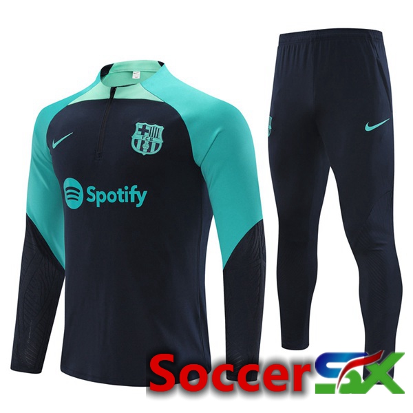 FC Barcelona Training Tracksuit Suit Royal Blue Green 2023/2024