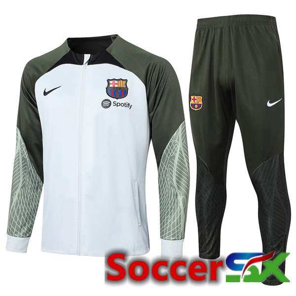 FC Barcelona Training Jacket Suit White Green 2023/2024