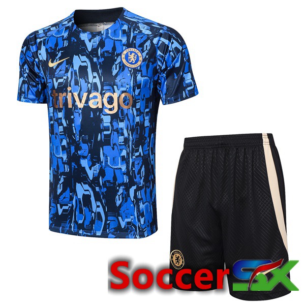 FC Chelsea Training T Shirt + Shorts Blue 2023/2024