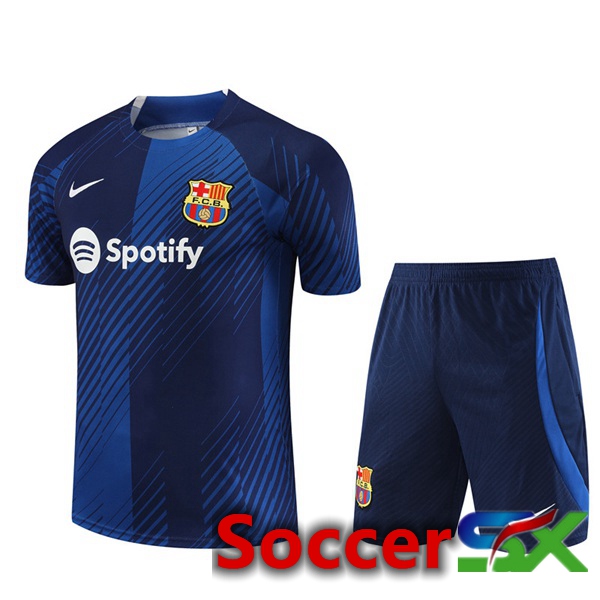 FC Barcelona Training T Shirt + Shorts Blue 2023/2024