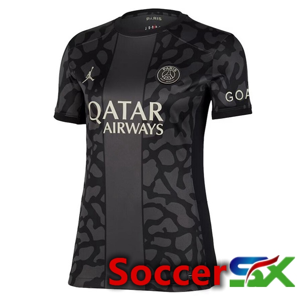 Paris PSG Womens Soccer Jersey Third Black 2023/2024