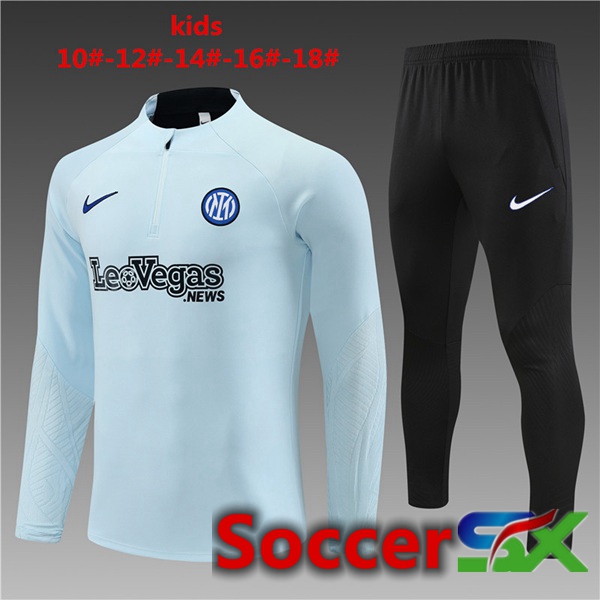 Inter Milan Kids Training Tracksuit Suit Grey 2023/2024