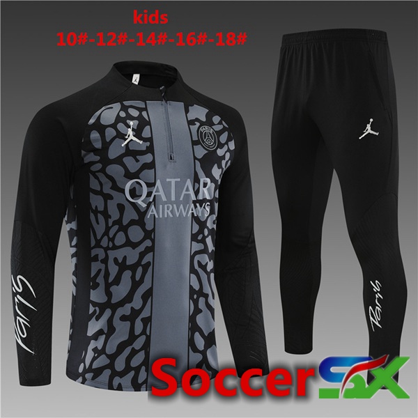 Paris PSG Kids Training Tracksuit Suit Black 2023/2024