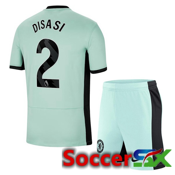 FC Chelsea (Disasi 2) Kids Soccer Jersey Third Green 2023/2024