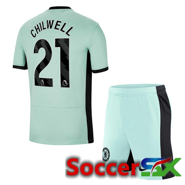 FC Chelsea (Chilwell 21) Kids Soccer Jersey Third Green 2023/2024