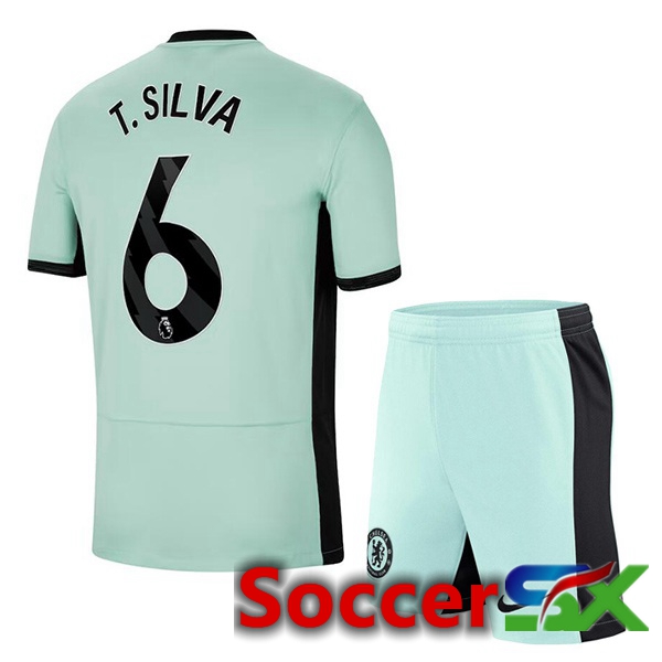 FC Chelsea (T. Silva 6) Kids Soccer Jersey Third Green 2023/2024