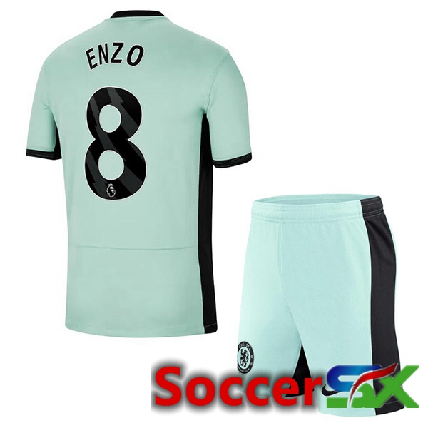 FC Chelsea (Enzo 8) Kids Soccer Jersey Third Green 2023/2024